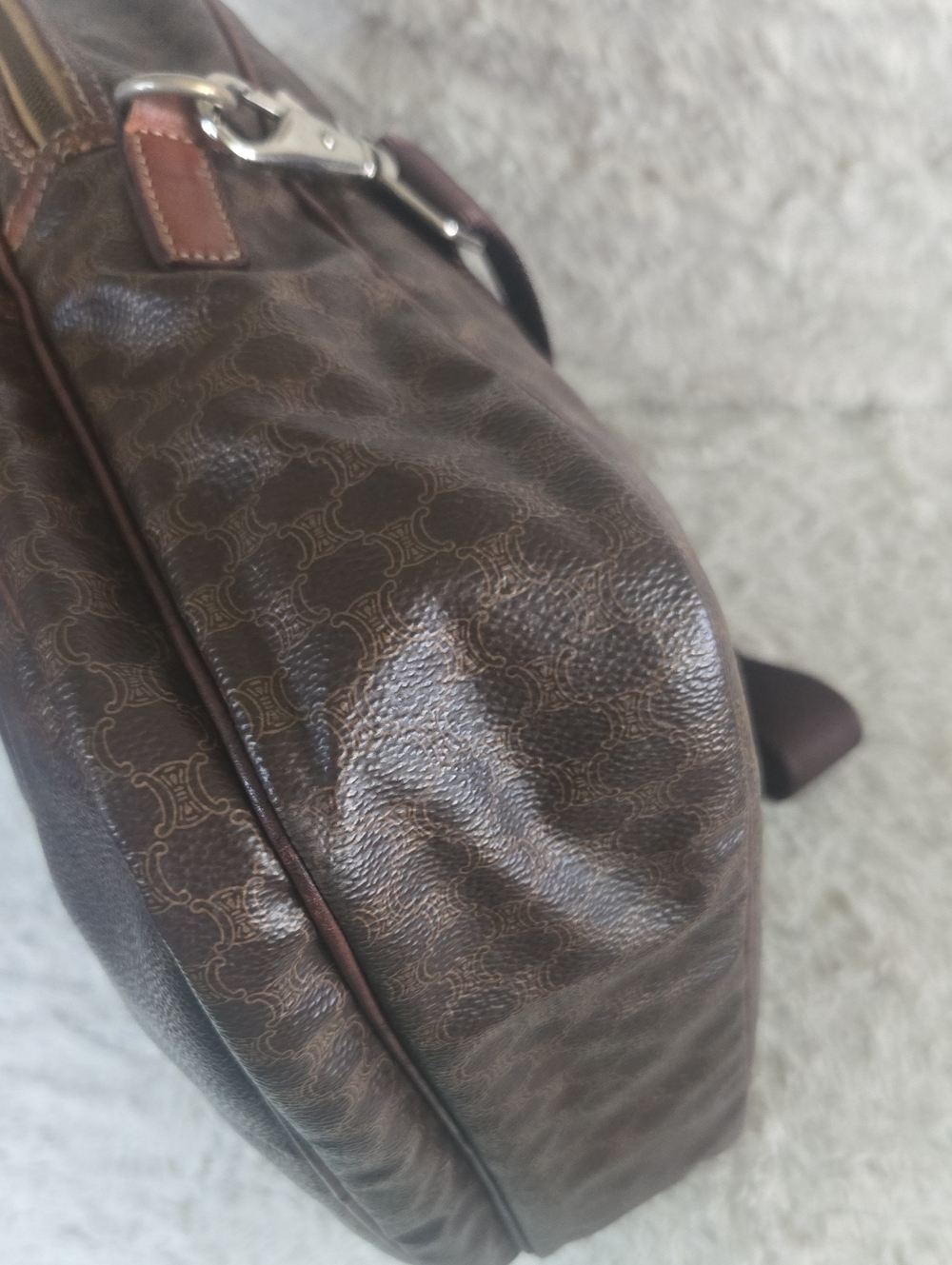 Celine Brown Monogram Crossbody Messenger Bag Euc Like New - Picture 3 of 15